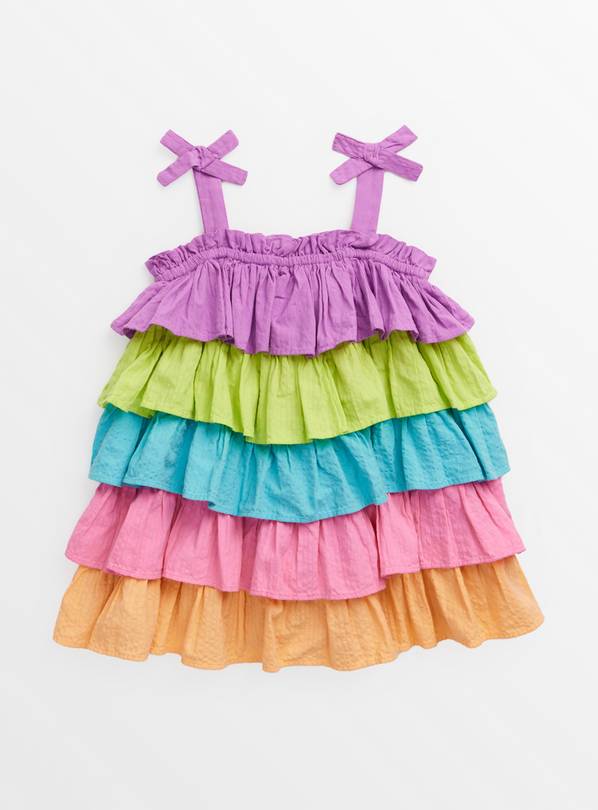 Bright Rainbow Tiered Strappy Dress 1-2 years